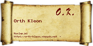 Orth Kleon névjegykártya